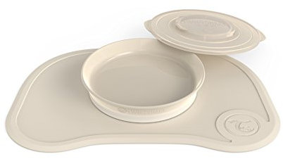 Twistshake Baby-Geschirr-Set | BPA-Freier Entwöhnungsteller und Tischset (38x25) | 3-teiliger Speiseteller für Kinder | 6 Monate+ Babyteller | Pastellbeige