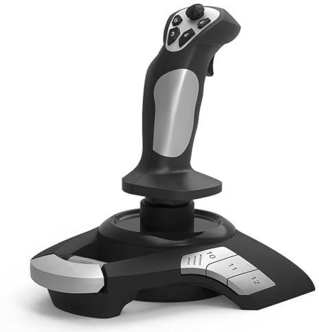 Juqoyue F16 Luftfahrt Simulationsflugstock Joystick Simulation Wettkampf Lehrmaterial Speziell für PC