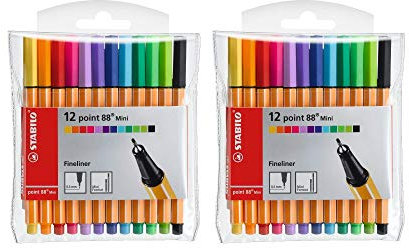 Fineliner - STABILO point 88 Mini - 2x 12er Pack
