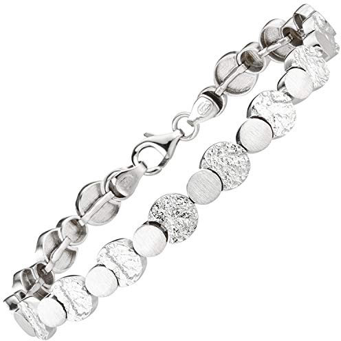 Jobo Damen Armband 925 Sterling Silber gehämmert 19 cm Silberarmband