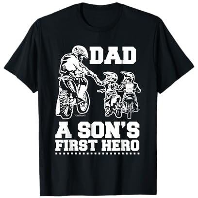 Cadeau pour motocross, moto, super-héros, père, enfant T-Shirt