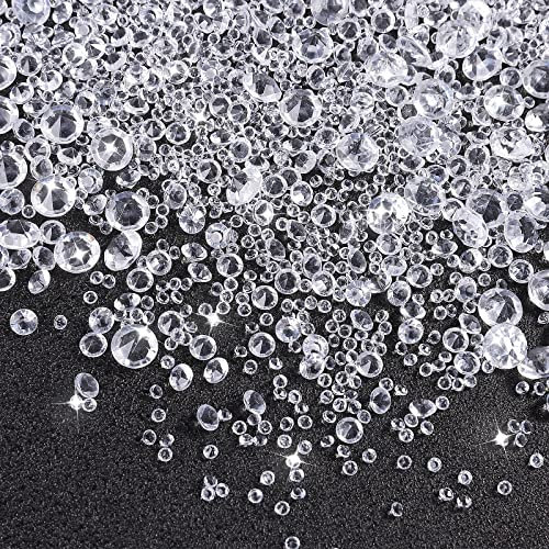 4000 Stück Diamanten Deko Acryl Diamanten Kristalle Deko Diamantene Hochzeit Transparent Acryl Kristalle Tischdeko Strass Für Vase Füller Weihnachten Hochzeit Geburtstag Party (Transparente Farbe)
