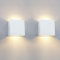 KICAAO 2 Pezzi Applique da Parete Esterno LED Lampada da Parete Interno Moderno Bianco,12W Luce Caldo 3000k, Lampada Muro IP65 Impermeabile Quadrata Alluminio Lampada da Parete Esterna, XG-W-001