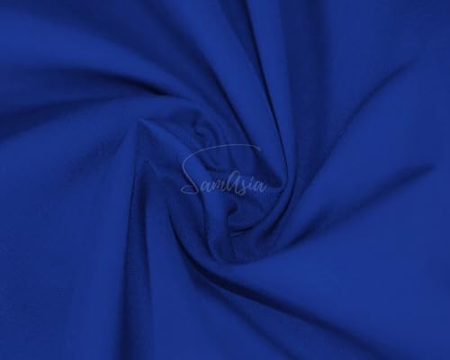 Plain Royal Blue Polycotton Fabric for Dressmaking, Art & Craft, Sewing, Quilting | 45'' - 115 cm Wide| Precut Length 5m