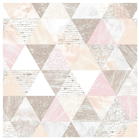 Boutique Beau Geometric Triangle Pink Wallpaper Superfresco