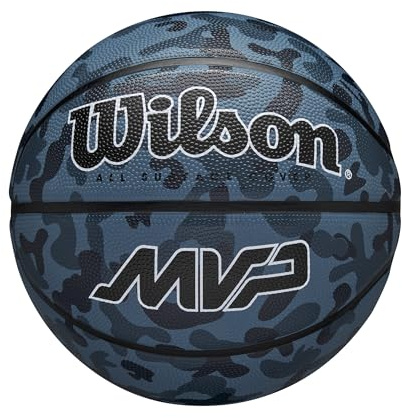 Wilson Unisex Mvp Camo Basketball Blue 7 Ball, Blå, 7 EU