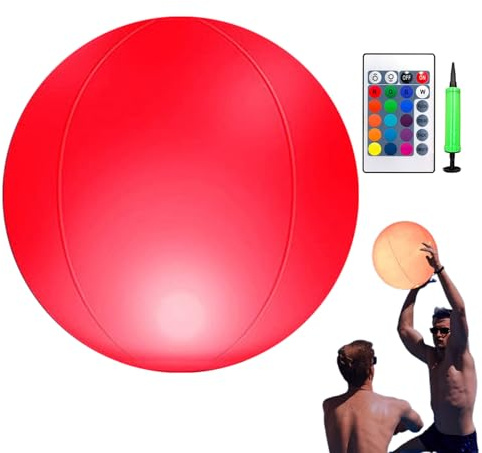 Bolas de playa iluminadas, bolas de playa que brillan en la oscuridad, decoración de piscina impermeable de PVC que en la oscuridad, luz nocturna LED flotante para patio, verano, piscina