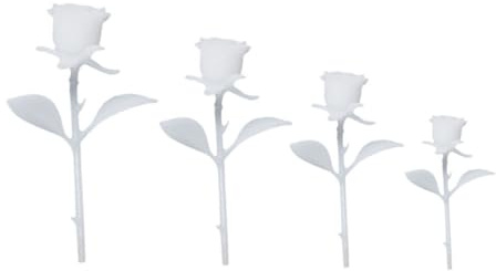 DOITOOL 4PCS DIY Crystal Epoxy Miniature Rose Model Creative Mini Rose Decoration for Handmade Crafts Forest Microlandscape Supplies White Home and Store Ornament