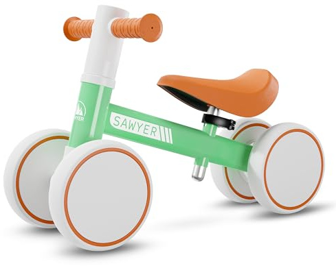 Sawyer Bikes - Correpasillos Bebe con Sillín Ajustable - Juguete Niños 1 Año (Retro V2)
