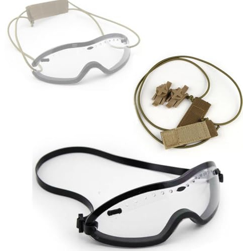Lätta, Imfria Taktiska Skyddsglasögon Med Justerbar Ventilation, Med Hjälprem For Skyddsglasögon, For Hjälm(Clear Goggles+brown Auxiliary Line)