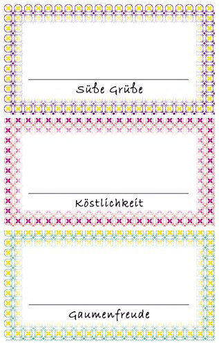 AVERY Zweckform 59893 Marmeladen Etiketten Design Rahmen (wiederablösbar) 6 Aufkleber