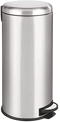 KITCHEN MOVE Poubelle de cuisine à pédale basique inox brossé 30L URBAN en acier avec seau couvercle bombé