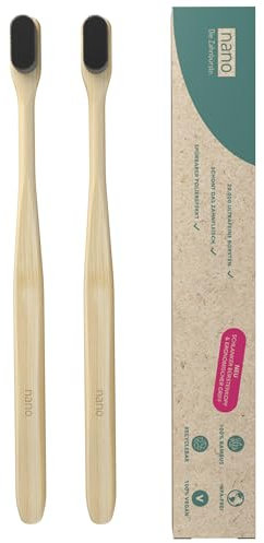 nano Die Zahnbürste. 2er-Pack | Nano Zahnbürste | Weiche Zahnbürste | 20.000 Borsten | Extra weich | Super soft | Sensitiv | Sanfte Zahnbürste | Soft Toothbrush | Bambus Zahnbürste | Nachhaltig