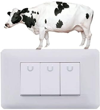 SHMAZ Kuh-Schalter-Aufkleber, dekoratives, schönes Design, Wandtattoo