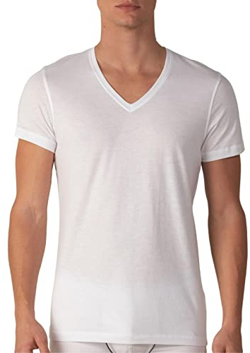 Herrunderkläder bomull V-ringning (3-pack) bomull undertröjor herr kortärmad t-shirt herr vit och färgglad