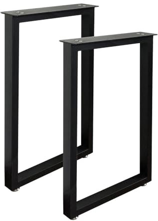 Jahof Tischbeine Metall Schwarz 70 cm, Rechteckige Tischgestell Verstellbar, Heavy Duty Industrielle Tischkufen für Esstisch, Schreibtisch, 2 Stück (H70 x B45 cm)