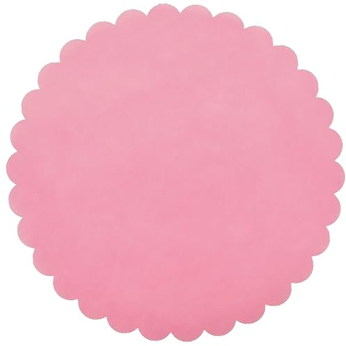 PuntoCasaStore 100 PZ Velo VELI di Fata Tulle Organza VELETTI BOMBONIERE DIAM.24 CM Tondo Smerlato Fai da Te Confetti Rosa