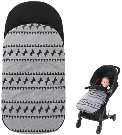 Liemuao Chanceliere Universelle Bébé pour l’Hiver, Compatible Pousette/Nacelle et Siege Auto pour Harnais 3 et 5 Points, Sac de Couchage Amovible en Imperméable Coton, Lavable en Machine (B)