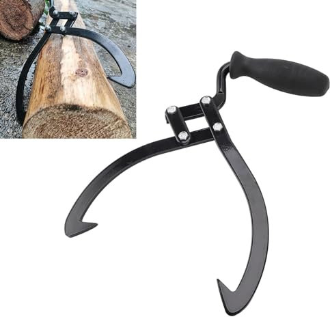 BAOFUYA Pinzas para Troncos de Sujeción de 10 Pulgadas, Dientes de Agarre Resistentes, Resistentes a la Corrosión y Al Desgaste, Herramienta de Transporte de Arrastre y Manipulación de