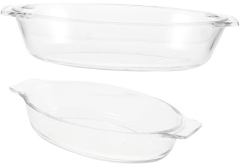 PRETYZOOM 2piezas Platos De Vidrio Para Alimentos Bandeja Para Horno Utensilios De Cocina