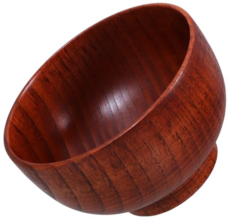 Gatuida 1pezzi Ciotola di Legno Semplice per Insalata Snack Cibo Realizzata in Legno di Durevole Texture Chiara e Liscia Portatile e Lavabile Anti-Caduta per Contenere Frutta Riso e Zuppa