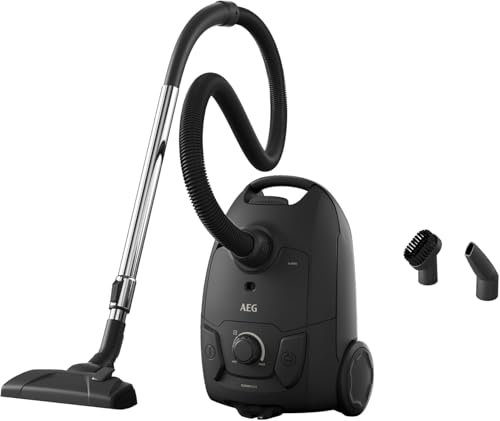 AEG 3000 Series CLEAN Bagged Vacuum Cleaner AB31C1GG, Easy Clean, Compact Design, All Surfaces, Efficient Dust Pickup with DustPro Nozzle, 7.5-metre Action, HEPA Filtration, (dB)78, 3L, Graphite Grey