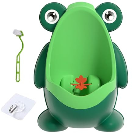 Baby-Urinal, Kinder-Töpfchentrainer, Froschform mit Zielziel, abnehmbares Wand-Design, ideal für Indoor-Reisen, Camping, 22 x 16 x 29 cm, Blaugrün, 1 Set