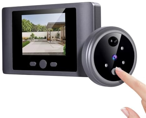 Zeroupshop Cámara Visor de Puerta Inteligente Timbre Inalámbrico Con Detección de Movimiento PIR, Pantalla HD, Visión Nocturna, Carga USB, Seguridad de Mirilla