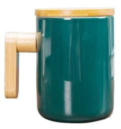 Keramisk kaffemugg 380ml kreativa keramiska kaffemuggar med handtag och lock hemmakontorsmugg varmvattenmugg dricksglas Kaffekoppar(Green)