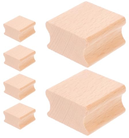 DOITOOL Lot de 6 Tampons en Bois de Hêtre Vierges à Sculpter Rainure Creuse, Format Carré 35x35x20 Mm, pour Loisirs Créatifs et Scrapbooking, Supports pour Gravure DIY et Estampage
