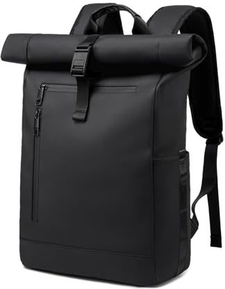 Rolltop ryggsäck män kvinnor stor laptop ryggsäck vattentät med datorfack 40 cm ryggsäckar skolryggsäck regn reseryggsäck handbagage flygplan arbete resor