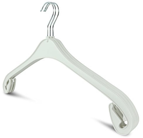famy.Shop 20 Stück Kleiderbügel weiß Kunststoff, für Hemden/T-Shirts/Blusen, NA 43, platzsparend, drehbare Haken