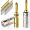deleyCON 24 Stück Bananenstecker als Set - Vergoldet Schraubbar für Lautsprecherkabel 0,75 mm - 4,5 mm & z.B. HiFi Receiver - Silber