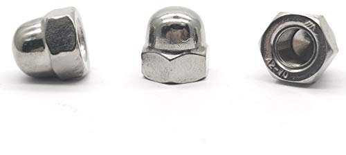 M10 x 1,0 mm 304 Edelstahl Feingewinde Sechskant Hutmuttern Dekorative Mutterkappen 5 Stück