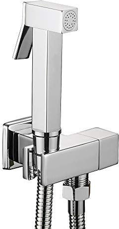 Ownace Kit de douche mural carré en laiton chromé pour bidet musulman