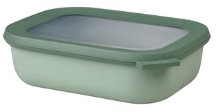Mepal – Multi Bowl Cirqula Rectangular – Food Storage Container with Lid - Suitable as Airtight Storage Box for the Fridge & Freezer, Microwave Container & Servable Dish – 1000 ml – Nordic sage
