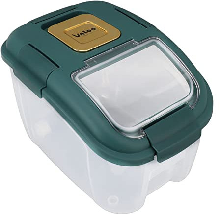 Une Boîte de Stockage de Riz Avec Couvercle Transparent, Récipients de Stockage de Denrées Alimentaires Scellés de Grande Capacité, Les Bacs de Stockage du Grain Scellés (Vert)