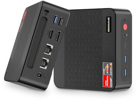 BOSGAME P6 Gaming Mini PC Ryzen 9 6900HX (8C/16T, up to 4.9GHz) Mini PC, 32GB LPDDR5 1TB NVMe SSD Mini Desktop, 1 x Type-C, 1 x DP, 1 x HDMI, Dual RG45 NIC, Wi-Fi 6E, BT5.2