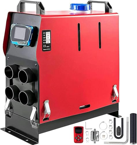 LYJYUJIE Chauffage Stationnaire Tout-en-Un 5KW, 4 Sorties d'air, Chauffage Diesel 12V avec Interrupteur LCD pour camions, Bus et remorques RV-12V ~/