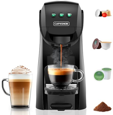 Warriors1 Mini Coffee Maker for Keurig K Cup, Espresso Machine for Nespresso Original, Dolce Gusto Pods, Ground Coffee, 20 Bar Coffee Machine fits kitchens, apartments, dorms, RVs, 28 oz Reservoir