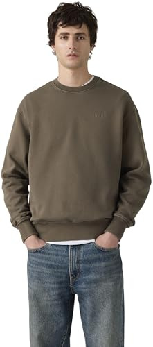Levi's Men's Sweatshirt with Crew Neck, Relaxed Fit, Brown (Garment Dye H225 Mai), M