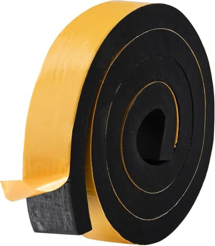 Zayejod 50mm x 25mm Foam Tape Self Adhesive Neoprene Weather Strip，4M | Density EVA Foam Rubber Tape,Rubber Gasket Seal,Anti-Vibration,Anti-Collision, Shockproof Insulation for Window Door Car