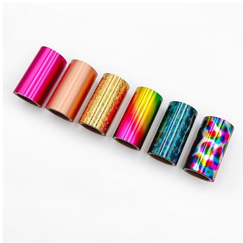 GXMDSGZ 6 Colori Rotolo Carta for Stampa a Caldo in Alluminio anodizzato PU Doratura for Ferro a for trasferimento Macchina for a per Pelle Fai da Te