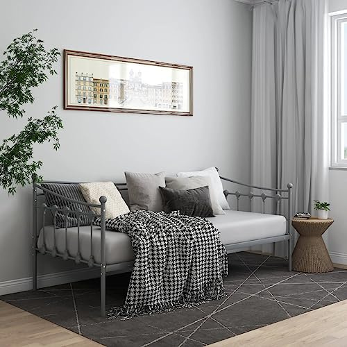 Frdhee Boxspring - Letto per divano letto, struttura in metallo, 90 x 200 cm, letto imbottito per materasso, camera da letto, montaggio facile