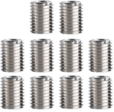 10 Piezas Inserto Roscado M10 a M8, Casquillo Roscado Acero Inoxidable 15 mm, Casquillo de Rosca, Tuerca Insertable, Adaptador de Rosca y Reductor de Rosca para Reparación, Montaje, Metal y Muebles