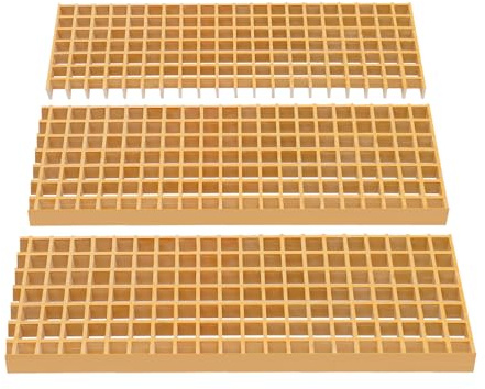 3 piezas de rejilla de plástico para estera de drenaje resistente para cañas de drenaje y calzado, garaje, escaleras de protección contra incendios, vías 80 x 27 x 3,8 cm, amarillo