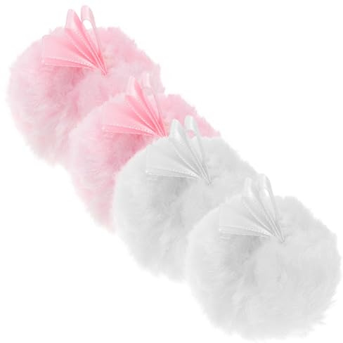ASAKKURA Borlas de Polvo Maquillaje 4 Piezas, Almohadilla Desmaquillante Seca Portátil, Forma Esférica para Rostro y Mejillas, Accesorio Facial Compacto para Estilo Varios estilos