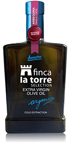 6 botellas vidrio 500 ml - Finca la Torre - Aceite de oliva virgen extra Arbequina ecológica