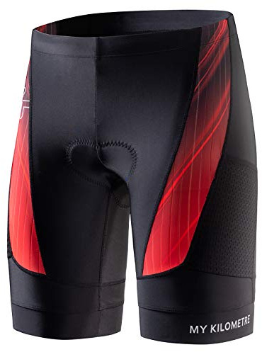 MY KILOMETRE Triathlonshorts Herr – Professionella Cykelshorts med 2 Sidofickor, Andas Och Torkar Snabbt för Långdistans-Triathlon UPF 50+