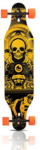 PINESKY 100 cm longboard skateboard 9 lager naturlig lönn komplett skateboard cruiser för kryssning, snideri, fri stil och nedförsbacke med T-verktyg skalle
